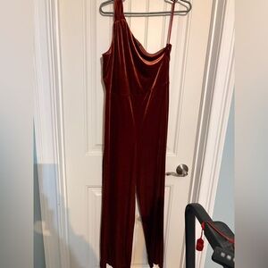 Banana Republic Rust Velour Jumpsuit medium petite